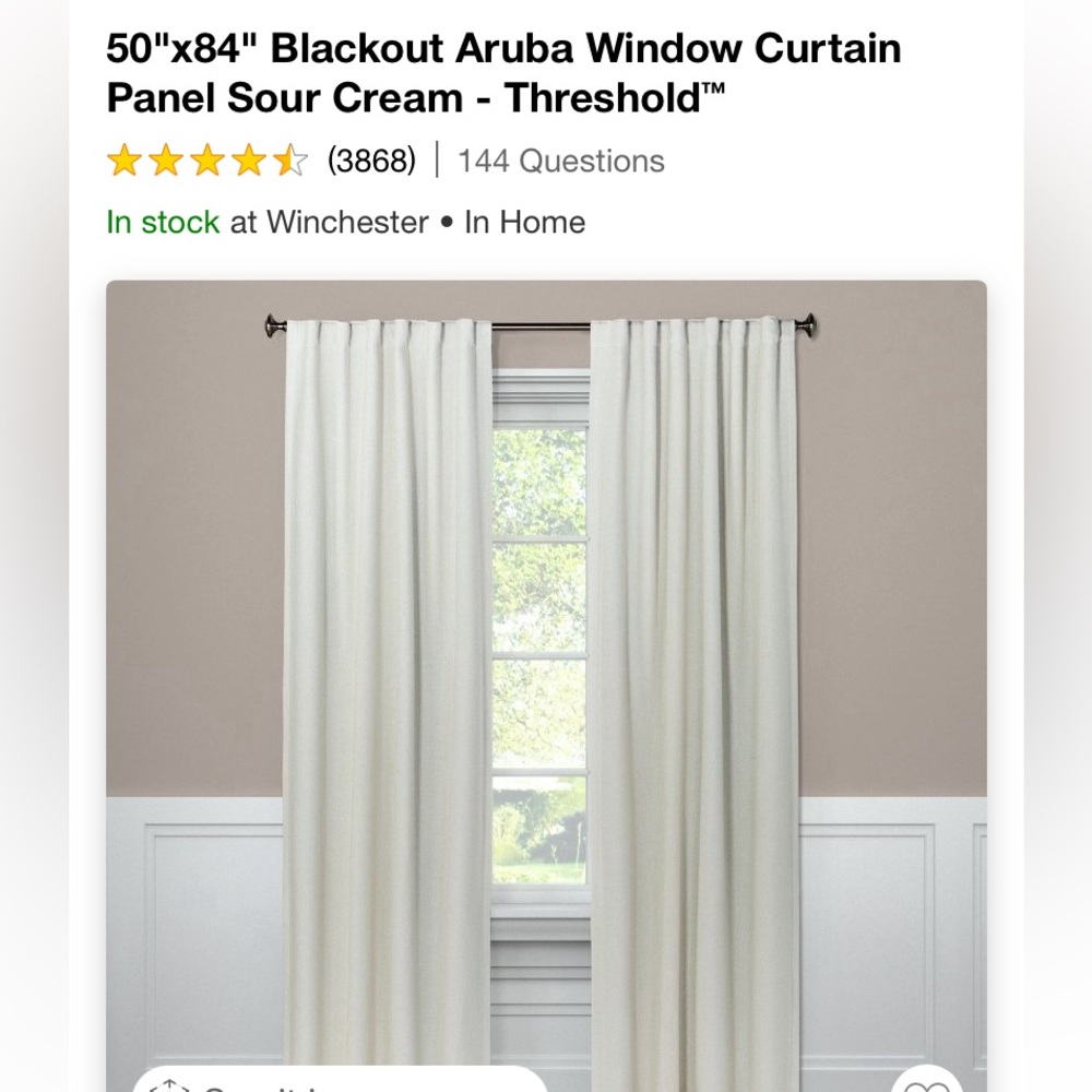 ⭐️ Threshold Aruba Blackout Curtains ⭐️